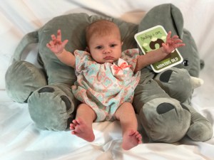 Evelyn Belle is happy to be 2 months old Evelyn Belle happy 2 month old